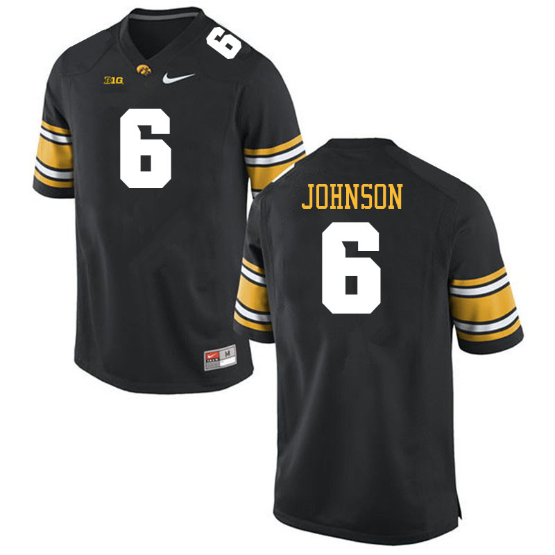 Men #6 Keagan Johnson Iowa Hawkeyes College Football Jerseys Sale-Black